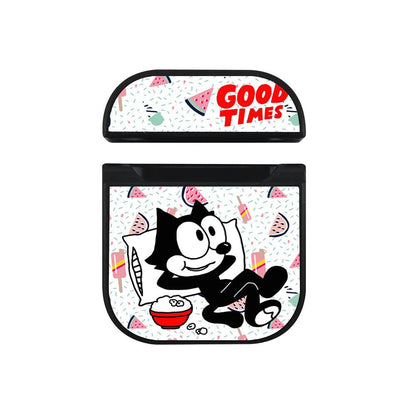 Felix The Cat Have a Good Time Apple Airpods Case Black