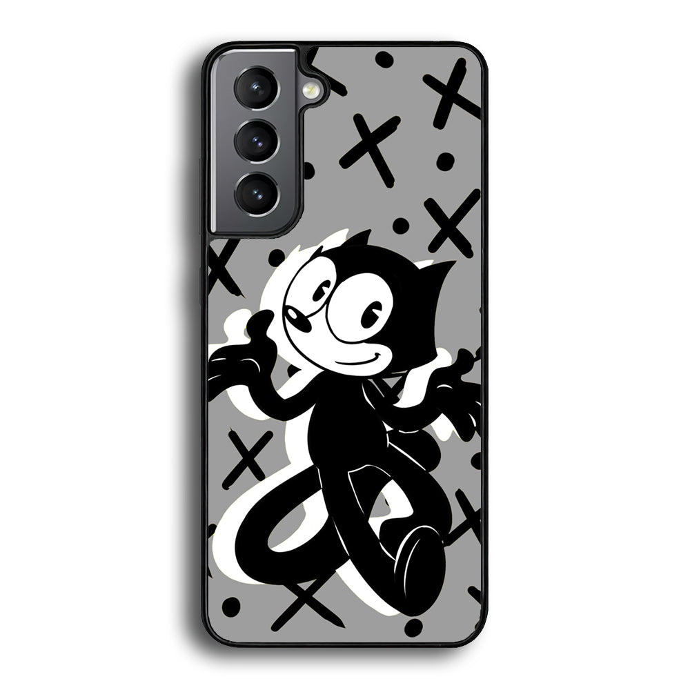 Felix The Cat Pattern In Grey Samsung Galaxy A16 Case - Carneyforia