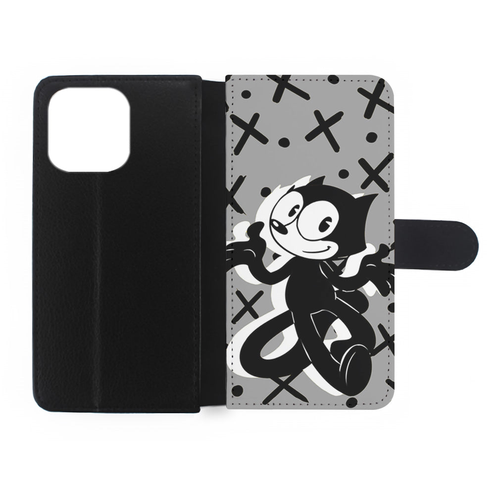 Felix The Cat Pattern In Grey iPhone 14 Plus Case