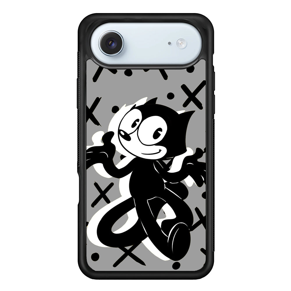 Felix The Cat Pattern In Grey iPhone 17 Air Case