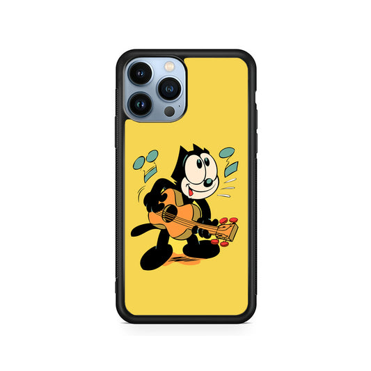 Felix The Cat Playing Okulele iPhone 15 Pro Max Case