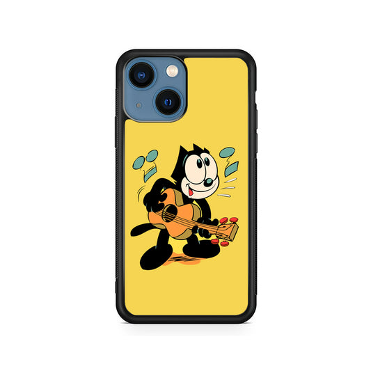 Felix The Cat Playing Okulele iPhone 15 Case