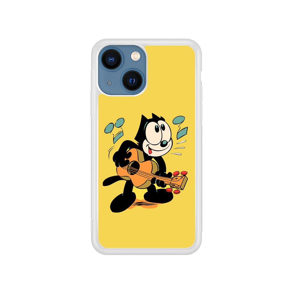 Felix The Cat Playing Okulele iPhone 15 Case