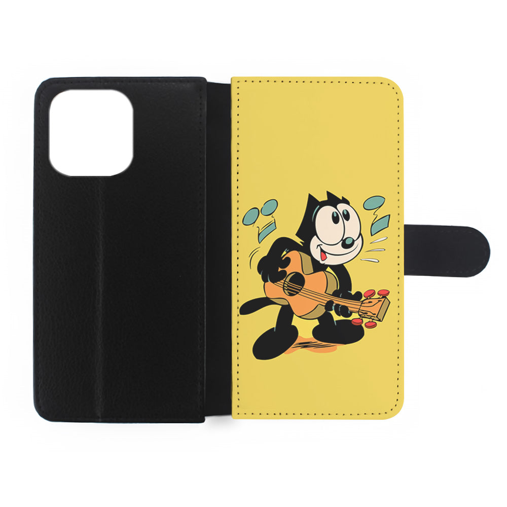 Felix The Cat Playing Okulele iPhone 15 Case