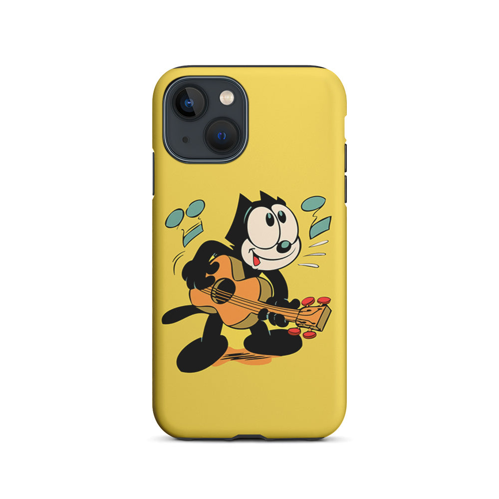 Felix The Cat Playing Okulele iPhone 15 Case