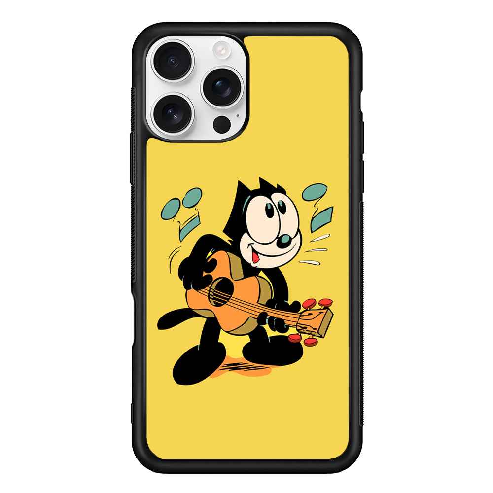 Felix The Cat Playing Okulele iPhone 16 Pro Case