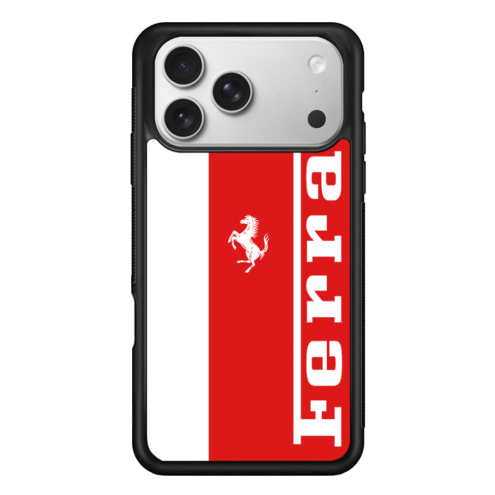 Ferrari Red And White Combination iPhone 17 Pro Max Case