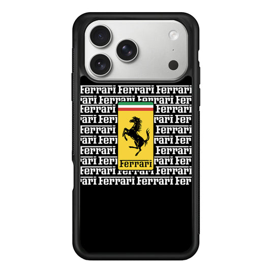Ferrari Words Logo In Black iPhone 17 Pro Max Case