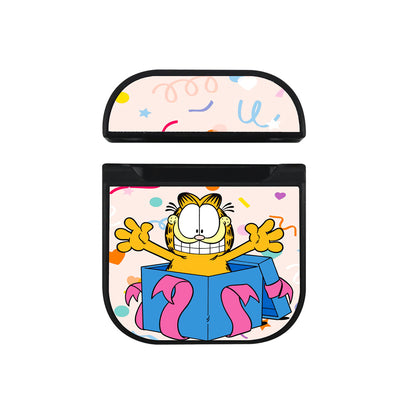 Garfield Birthday Surprise Apple Airpods Case Black