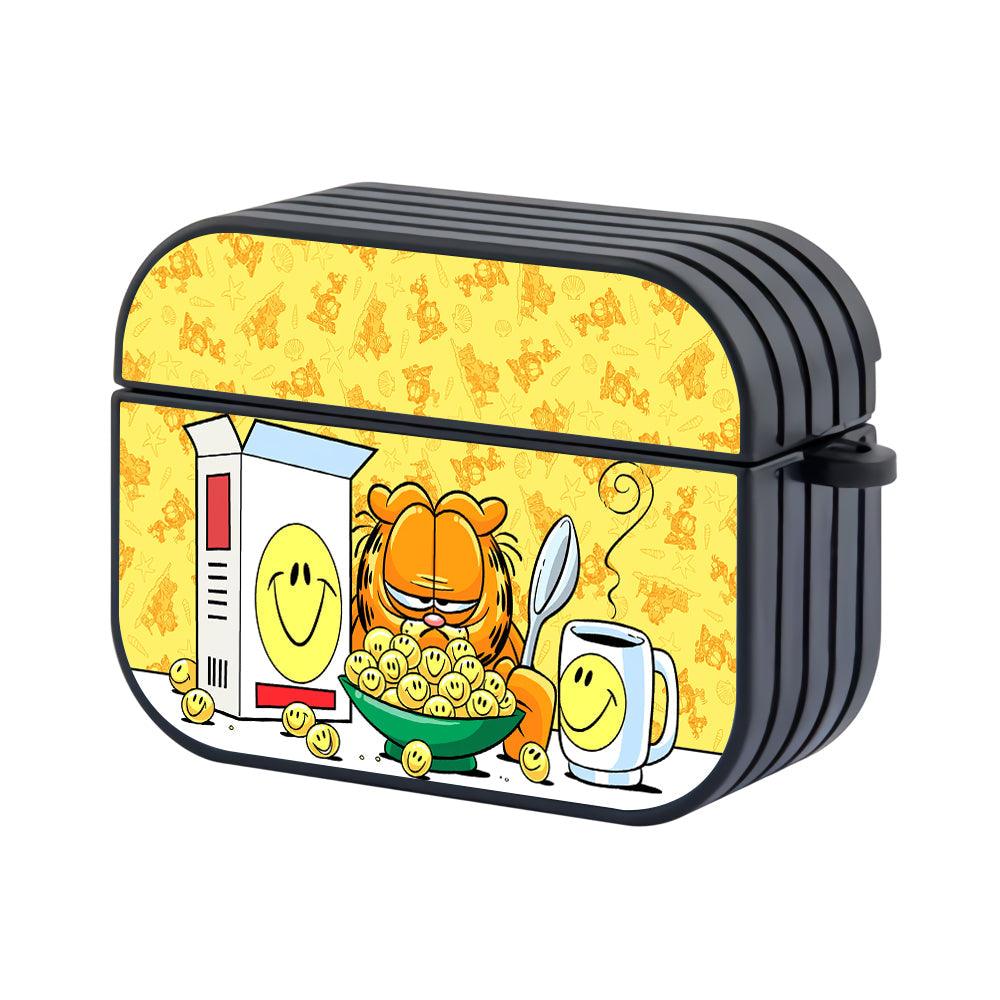 Garfield Breakfast with Cereal and a Smile Apple Airpods Pro 2 Case Black