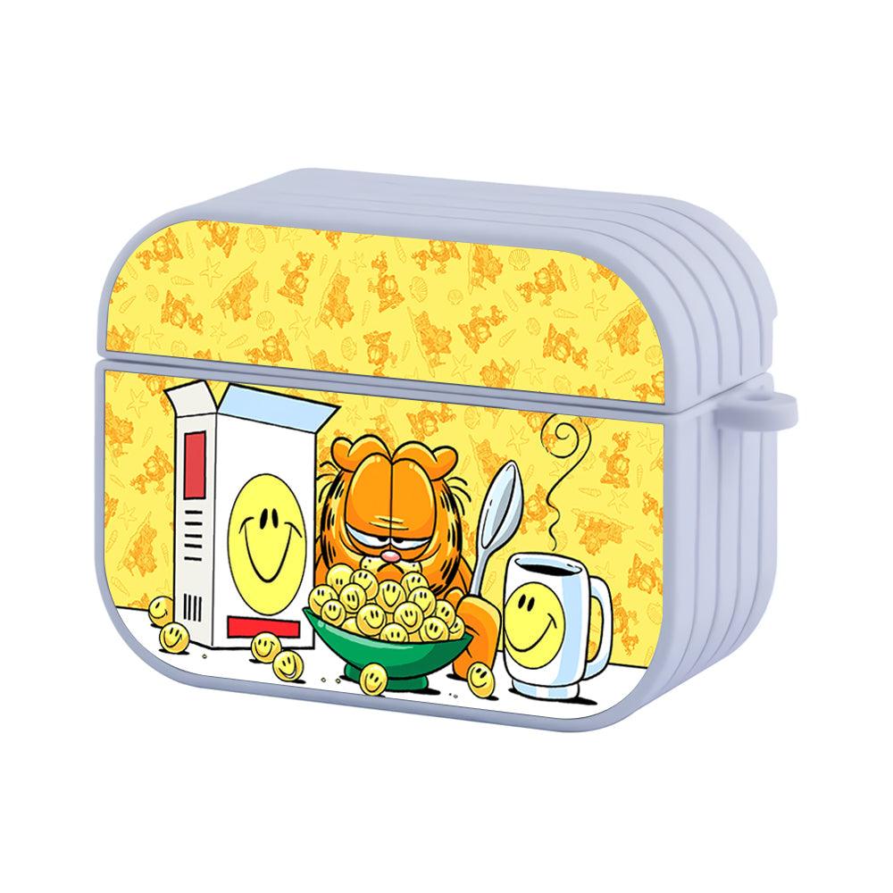 Garfield Breakfast with Cereal and a Smile Apple Airpods Pro 3 Case White
