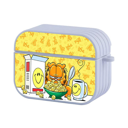 Garfield Breakfast with Cereal and a Smile Apple Airpods Pro 3 Case White