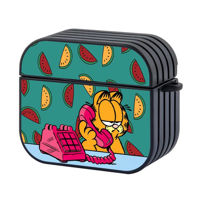 Garfield Busy Ordering Food Apple Airpods 3 Case Black