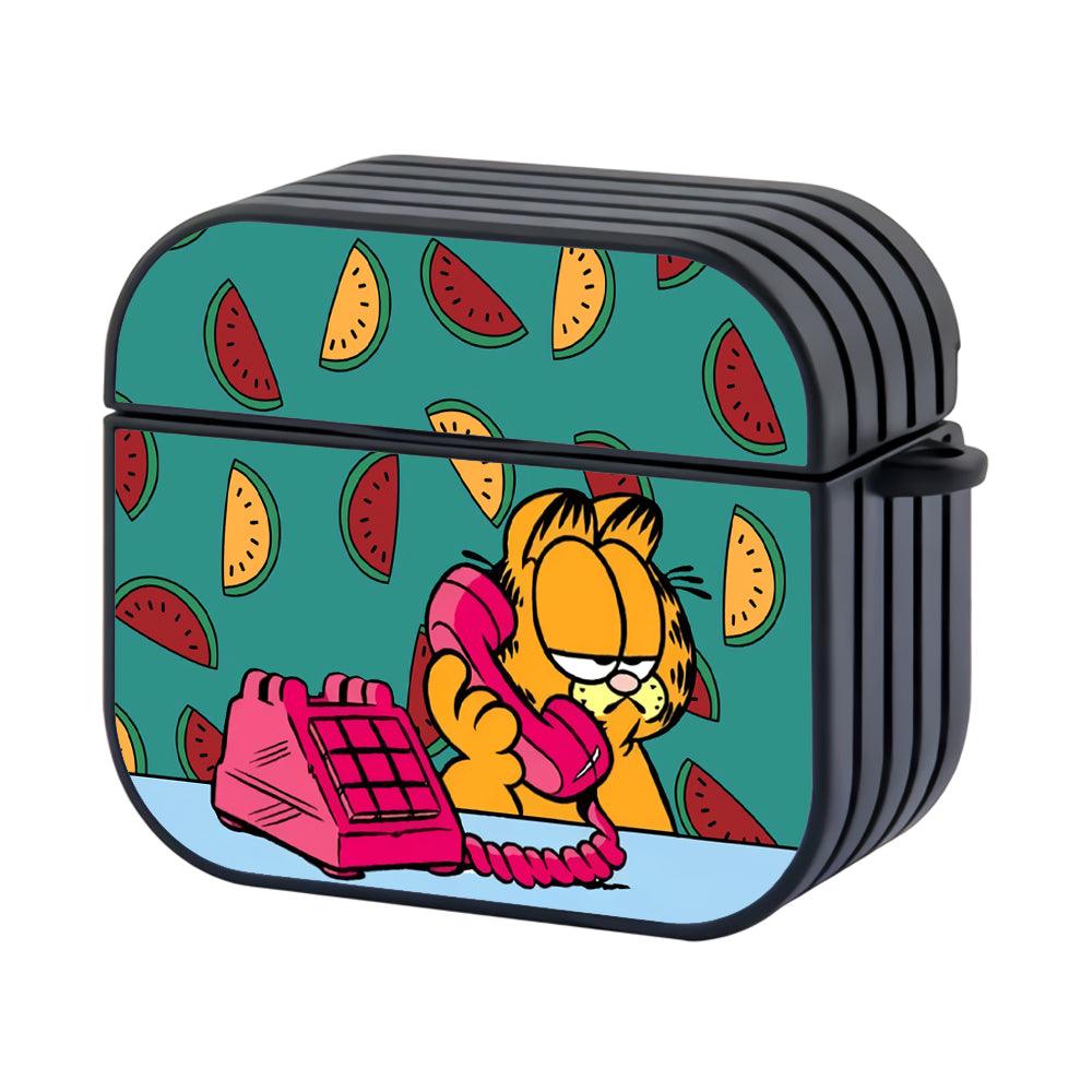 Garfield Busy Ordering Food Apple Airpods 4 Case Black