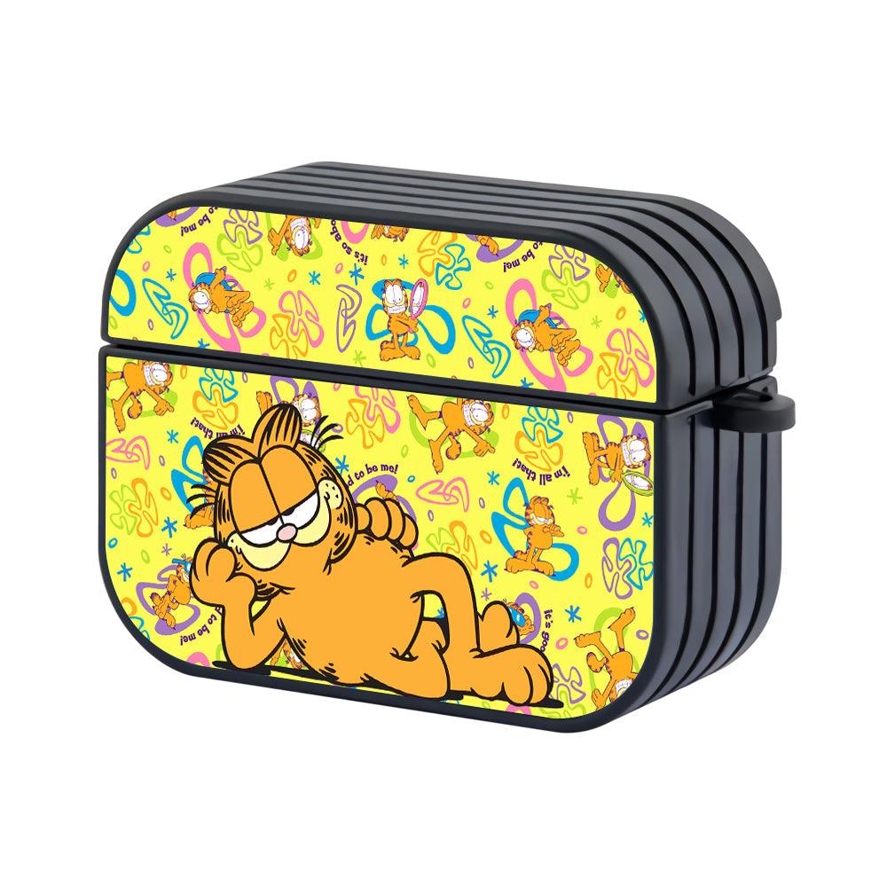 Garfield Relax Enjoying the Day Apple Airpods Pro 3 Case Black