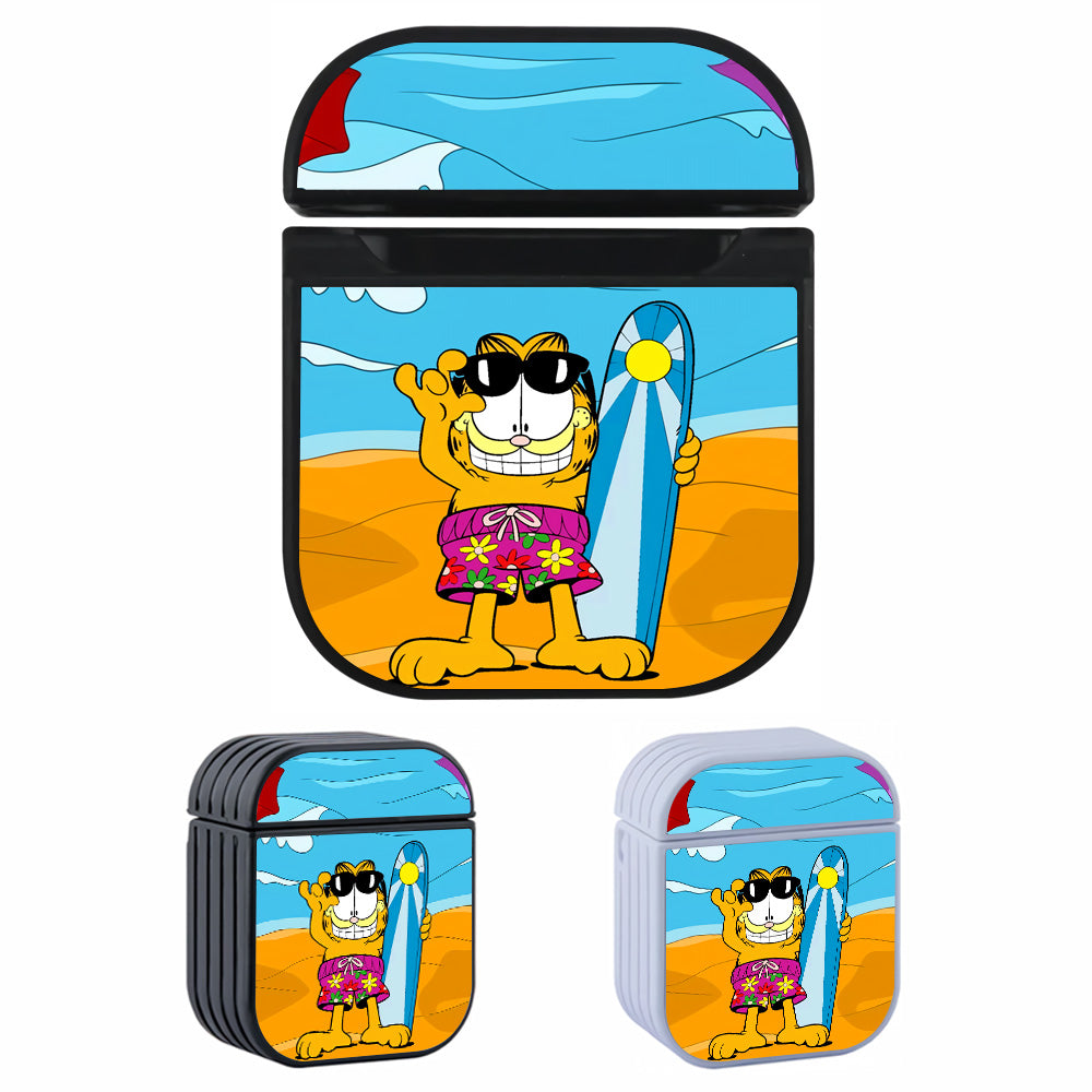 Garfield Surfing Apple Airpods Case