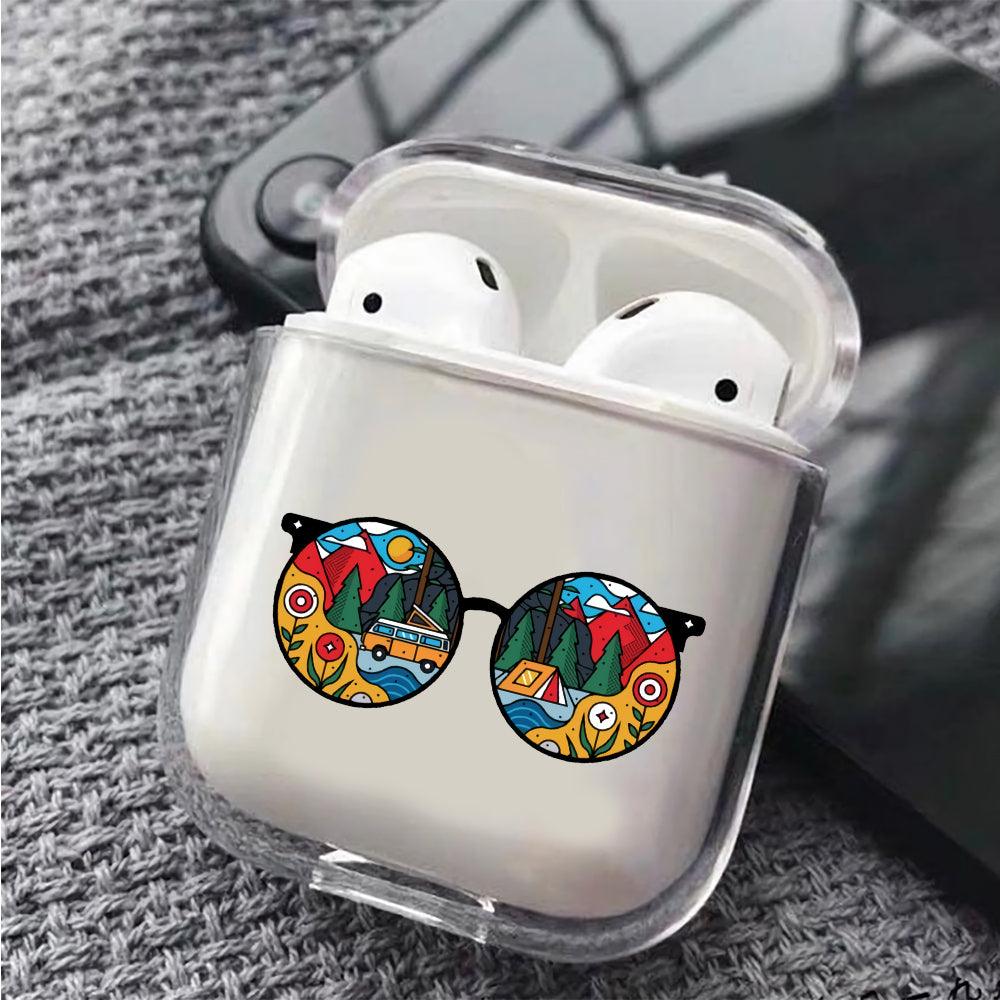 Glasses on Nature Vacation Apple Airpods Clear Case