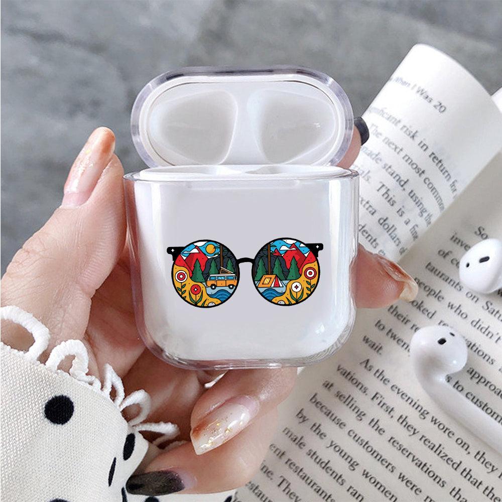 Glasses on Nature Vacation Apple Airpods Clear Case