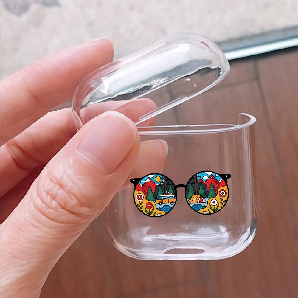 Glasses on Nature Vacation Apple Airpods Clear Case