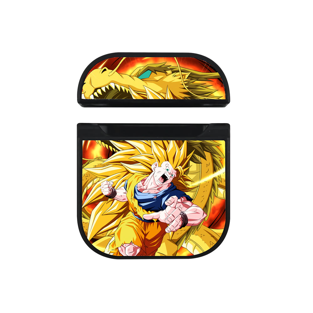 Goku Saiyan With Dragon Apple Airpods Case Black