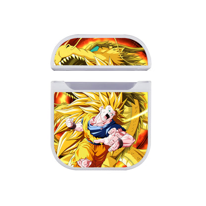 Goku Saiyan With Dragon Apple Airpods Case White