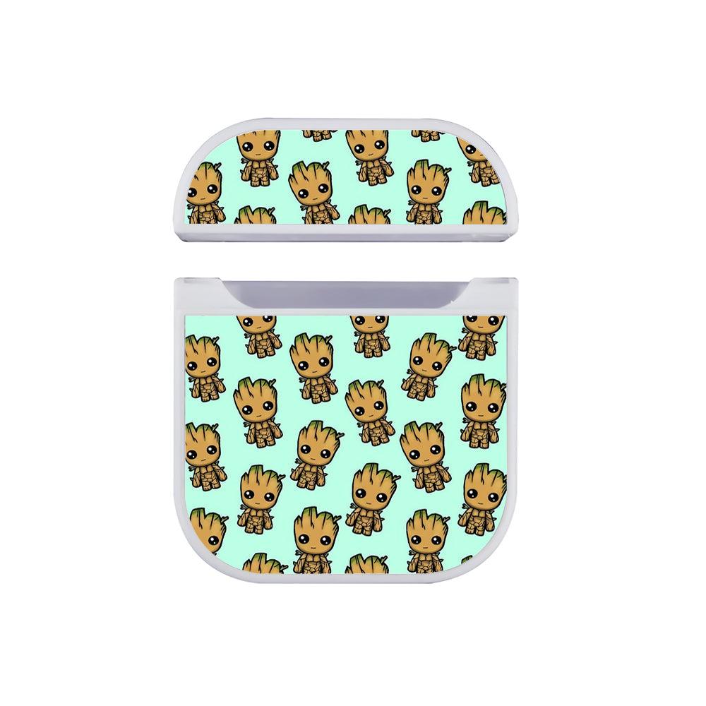 Groot Chibi Pattern Collection Apple Airpods Case White