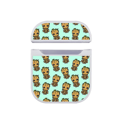 Groot Chibi Pattern Collection Apple Airpods Case White