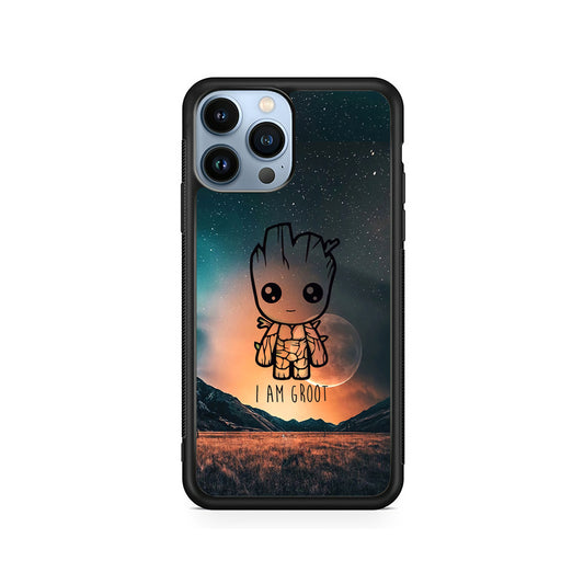 Groot Cute Silhouette Form iPhone 14 Pro Max Case