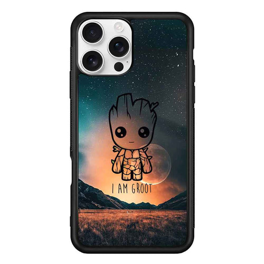 Groot Cute Silhouette Form iPhone 16 Pro Case
