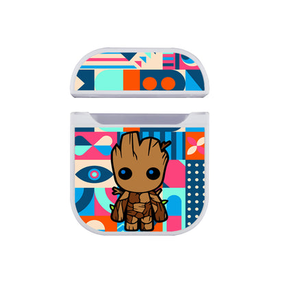 Groot Pattern Abstract Apple Airpods Case White