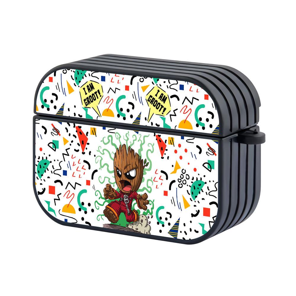 Groot Tiny Red Suit Apple Airpods Pro 3 Case Black