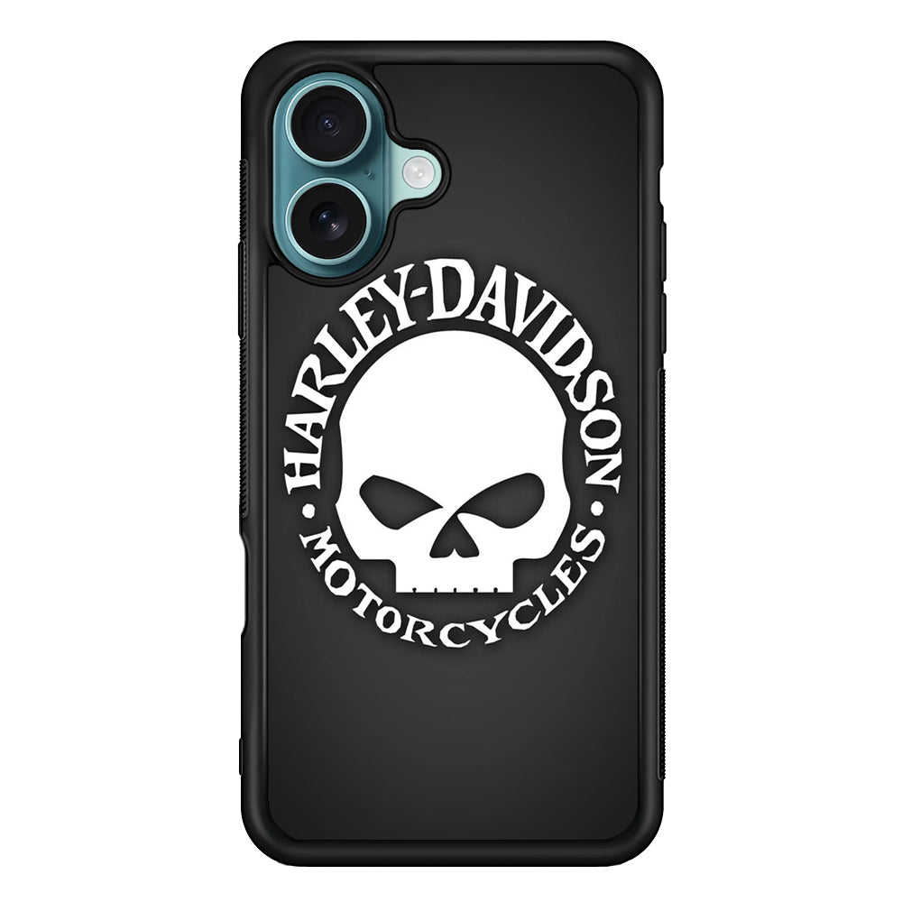 Harley Davidson Skull Grey iPhone 16 Plus Case