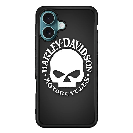 Harley Davidson Skull Grey iPhone 16 Plus Case