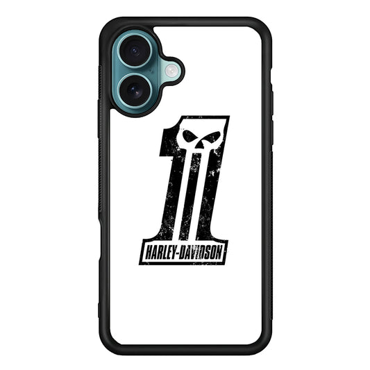 Harley Davidson White Number Skull iPhone 16 Plus Case