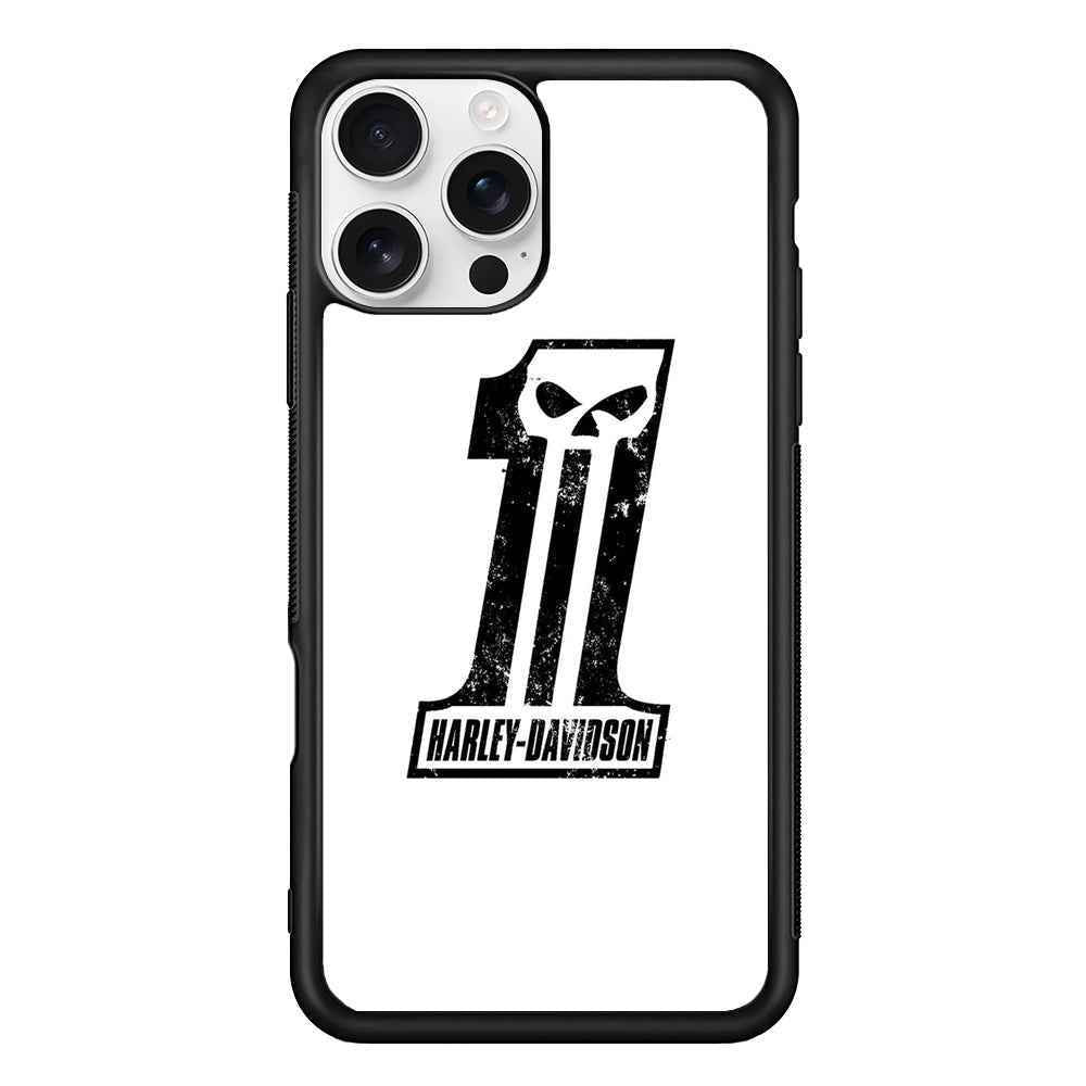 Harley Davidson White Number Skull iPhone 16 Pro Max Case