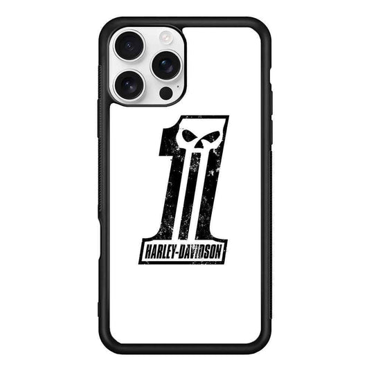 Harley Davidson White Number Skull iPhone 16 Pro Max Case