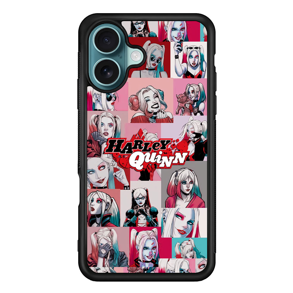 Harley Quinn Smiley Photo Collage iPhone 16 Plus Case