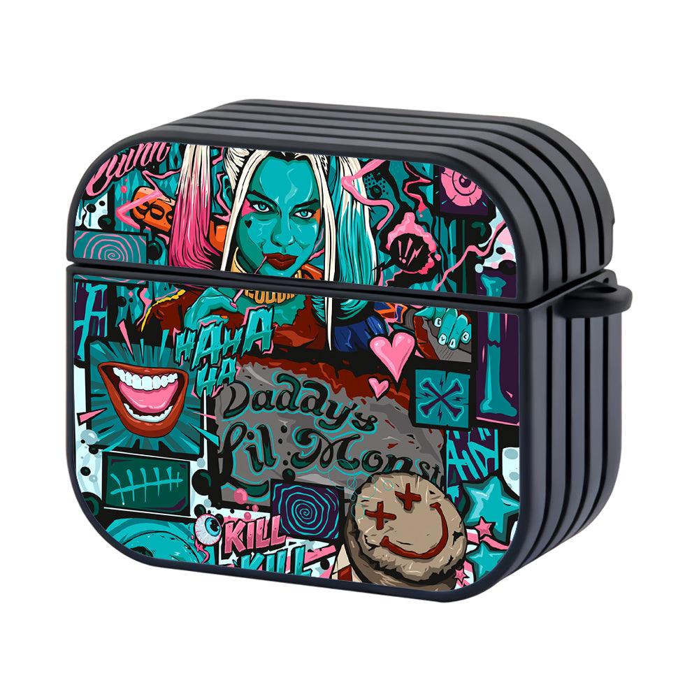 Harley Quinn Stare of Lil Monster Apple Airpods 3 Case Black