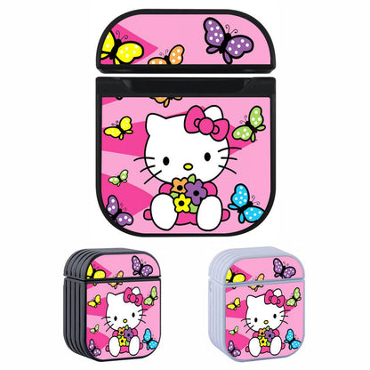 Hello Kitty Butterfly Background Apple Airpods Case