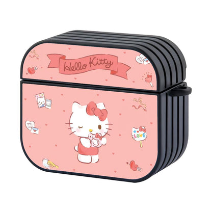 Hello Kitty Cute Photographer in Action Apple Airpods 3 Case Black