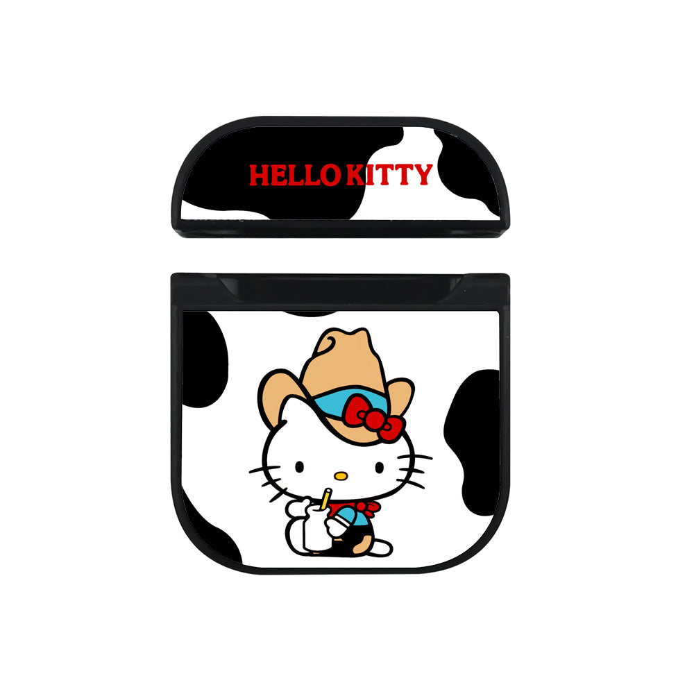 Hello Kitty Drinking Milk Apple Airpods Case Black