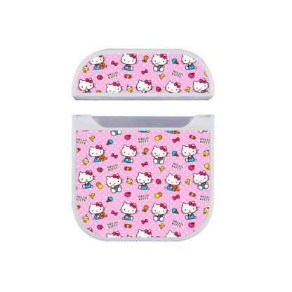 Hello Kitty Pattern Girly Apple Airpods Case White