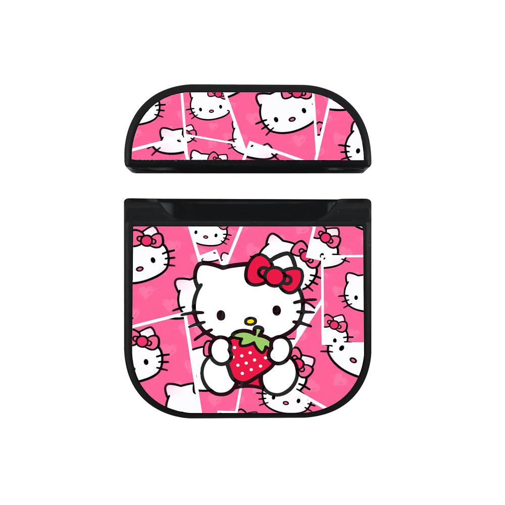 Hello Kitty Stay Cute with Strawberry Apple Airpods Case Black