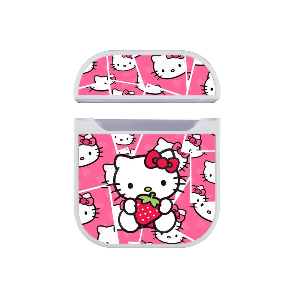 Hello Kitty Stay Cute with Strawberry Apple Airpods Case White