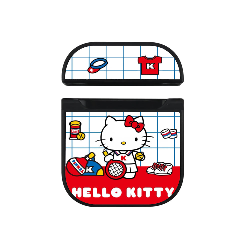 Hello Kitty Tennis Equipment Apple Airpods Case Black