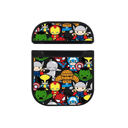 Heroes Avengers Cute Chibi Apple Airpods Case Black