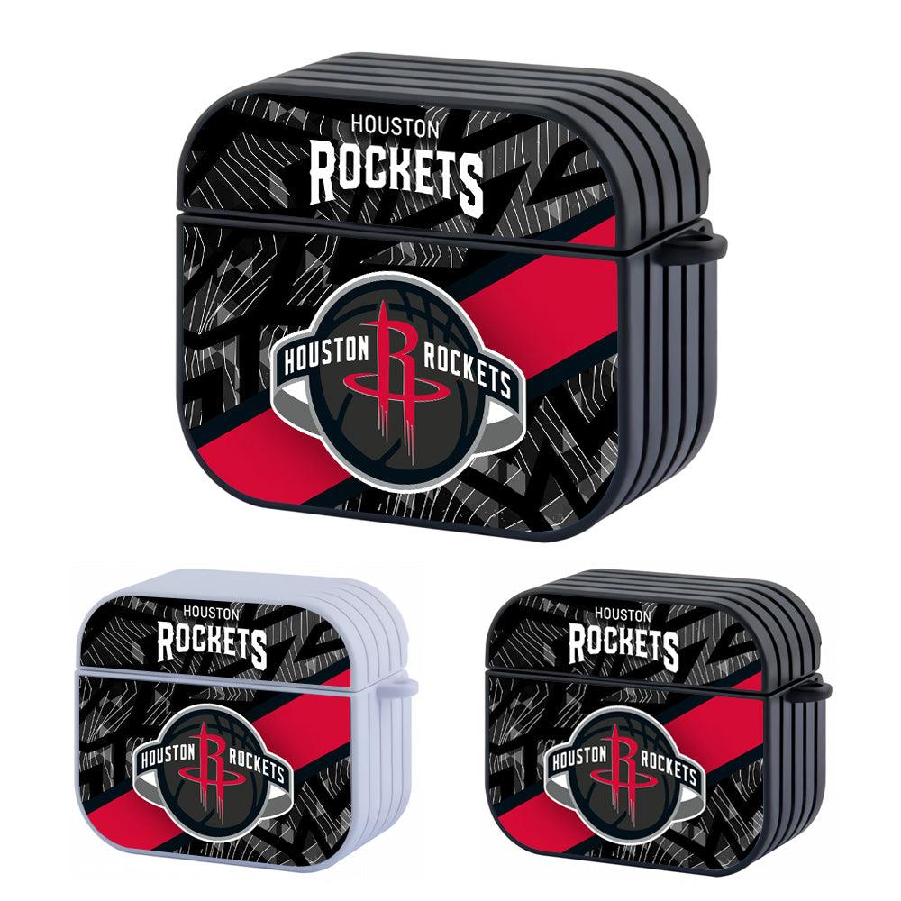 Houston Rockets Black Abstract Patern Apple Airpods 3 Case
