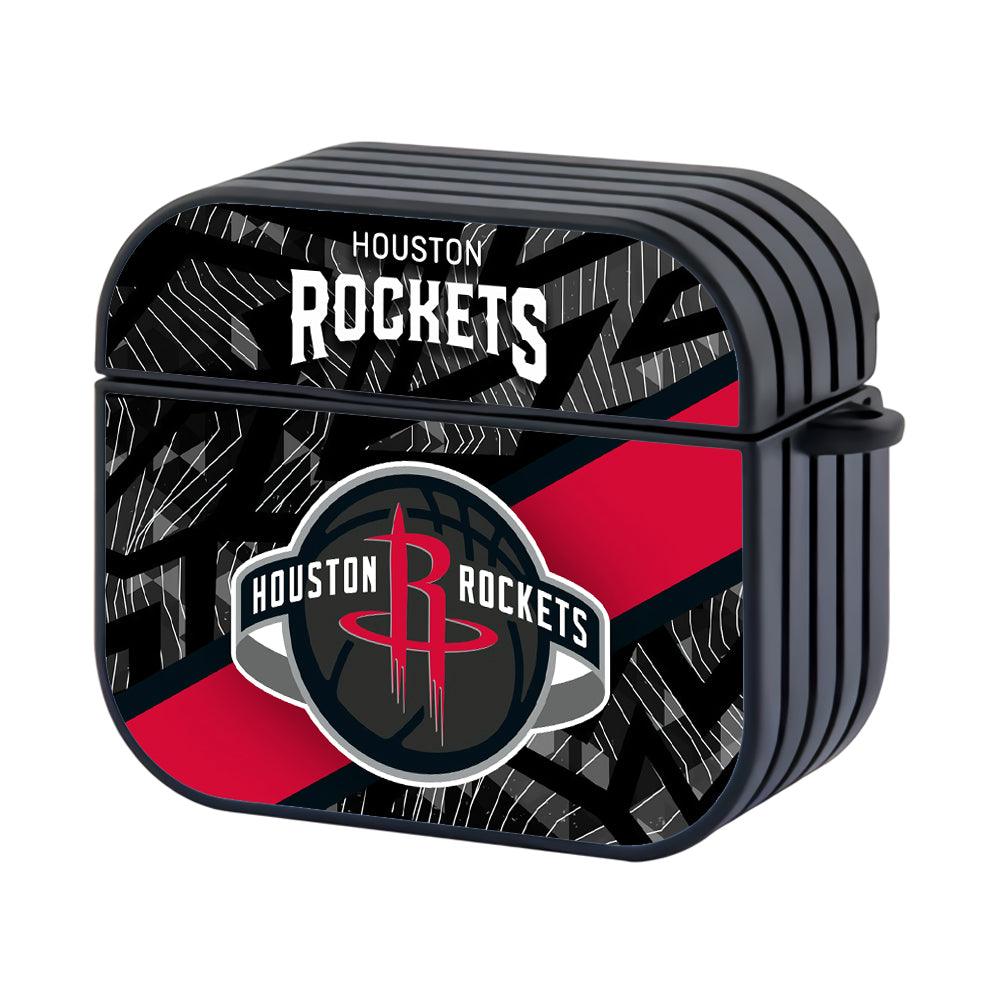 Houston Rockets Black Abstract Patern Apple Airpods 3 Case Black