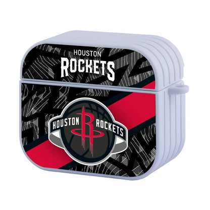 Houston Rockets Black Abstract Patern Apple Airpods 3 Case White