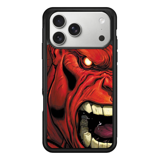 Hulk Red Half Face iPhone 17 Pro Case